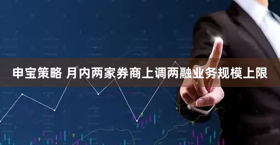 申宝策略 月内两家券商上调两融业务规模上限