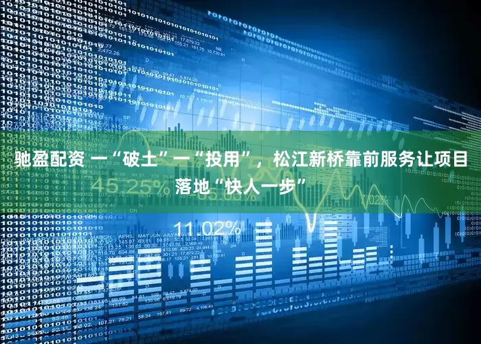 驰盈配资 一“破土”一“投用”,松江新桥靠前服务让项目落地“快人一步”